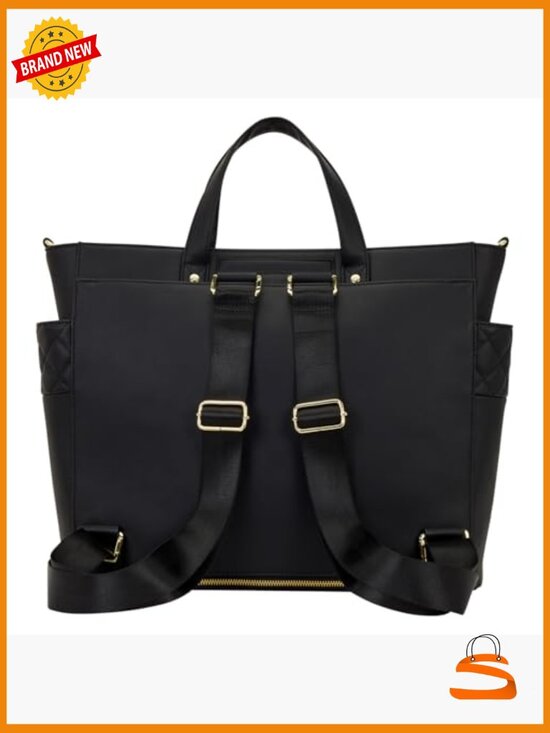 Convertible Backpack Tote Crossbody Faux Leather Pin Trader Bag